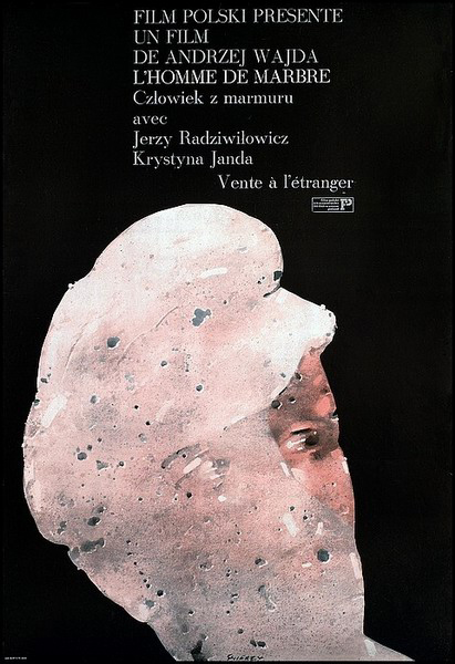 Waldemar Świerzy’s poster for Man of Marble, directed by Wajda; photo: Museum of Cinematography in Łódź